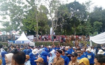 Warga Antusias Meriahkan Peringatan Hari Desa di Subang Warga memadati lokasi peringatan Hari Desa (foto Dwiky Maulana Vellayati/detikJabar)